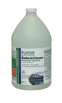 American Cleaning Solutions Focus Safe2Clean Peroxide Green Cleaner Concentrated green glass multi-purpose bath bathroom restroom cleaner